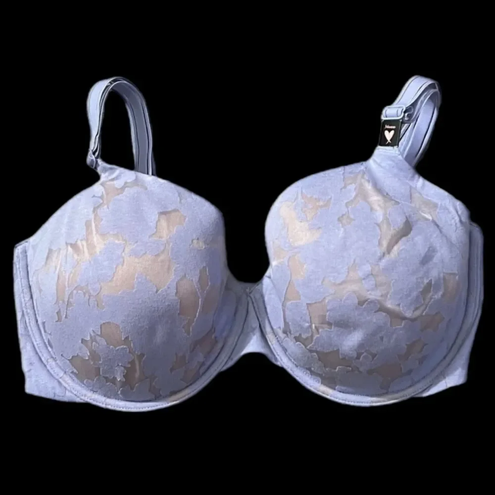 Victoria’s Secret Lined Perfect Coverage underwire mesh lace bra lavender 34DDD